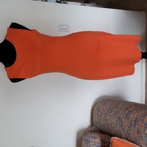 Orange cotton sleeveless dress